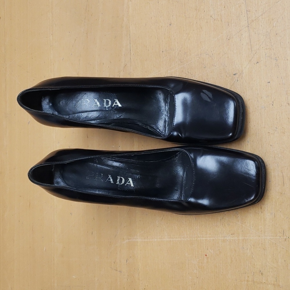 PRADA women's black Square toe and Square heel size 38